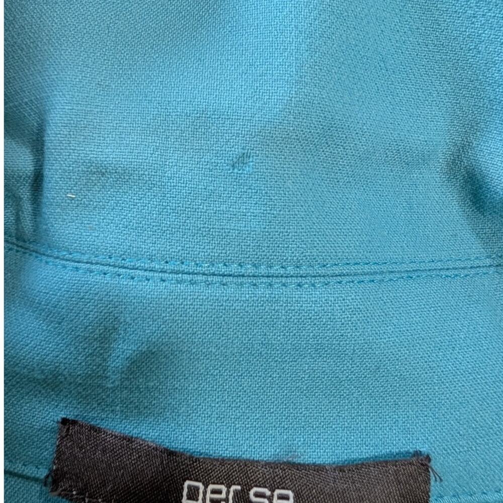 NWT Per Se Teal Double-Breasted Cropped Jacket | Funnel Neck 98% Wool - Picture 10 of 11